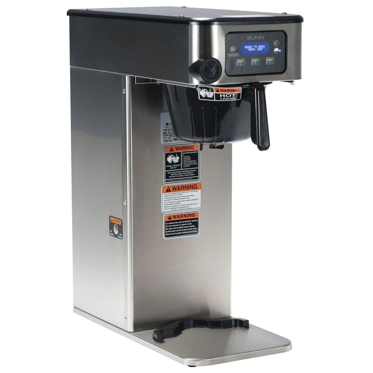 BUNN® Bunn 53100.0100 BrewWISE ICB-DV Infusion Stainless Steel Single Automatic Coffee Brewer - Dual Voltage 1 BUNN® Bunn 53100.0100 BrewWISE ICB-DV Infusion Stainless Steel Single Automatic Coffee Brewer - Dual Voltage