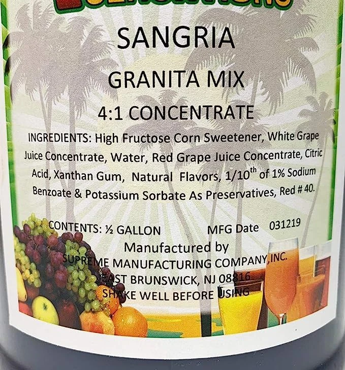 Tropical Sensations - Red Sangria Frozen Granita Mix, 1 Bottle 64 Oz 3 Tropical Sensations - Red Sangria Frozen Granita Mix, 1 Bottle 64 Oz - Image 3