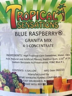 Tropical Sensations - Blue Raspbery Granita Mix, 1 Bottle 64 Oz 7 Tropical Sensations - Blue Raspbery Granita Mix, 1 Bottle 64 Oz -Koffee Express Sales 916gtoz rll. sy679 1