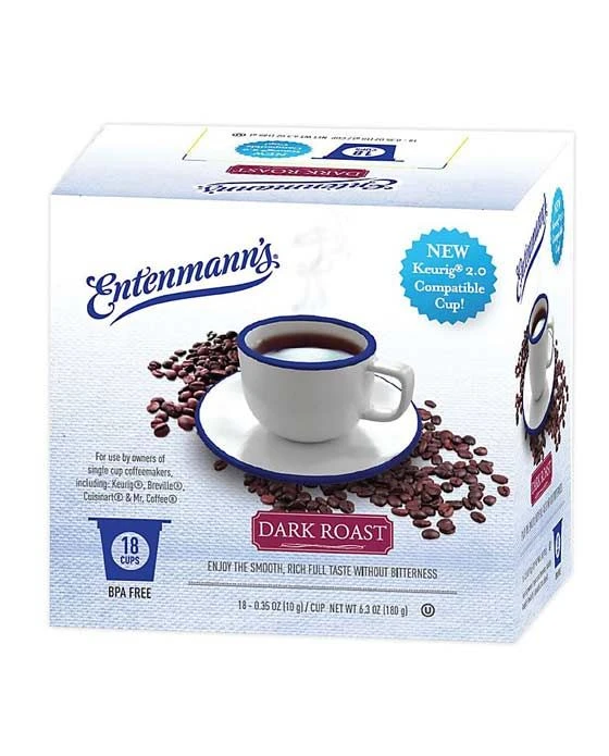 Entenmann's Single Serve Coffee, Dark Roast, 18 Count Box 1 Entenmann's Single Serve Coffee, Dark Roast, 18 Count Box