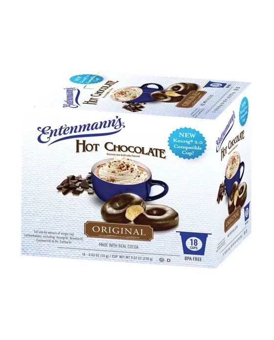 Entenmann's Hot Chocolate, Single Serve Coffee, 18 Count Box 1 Entenmann's Hot Chocolate, Single Serve Coffee, 18 Count Box