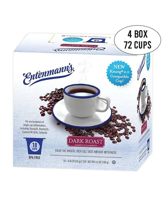 Entenmann's Single Serve Coffee, Dark Roast,4/18 (72 Count) 1 Entenmann's Single Serve Coffee, Dark Roast,4/18 (72 Count)