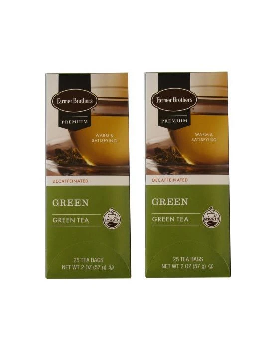 Farmer Brothers Premium: Decaf Green Tea, 2/25 Ct Tea Boxes 1 Farmer Brothers Premium: Decaf Green Tea, 2/25 Ct Tea Boxes
