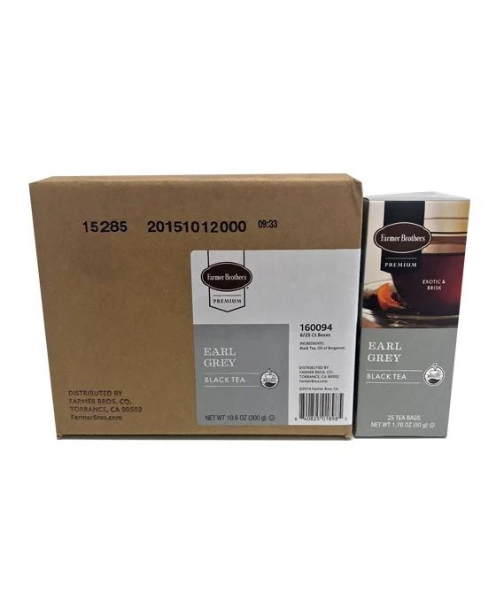 Farmer Brothers Premium: Earl Grey Hot Tea, 6/25 Ct Tea Boxes 1 Farmer Brothers Premium: Earl Grey Hot Tea, 6/25 Ct Tea Boxes