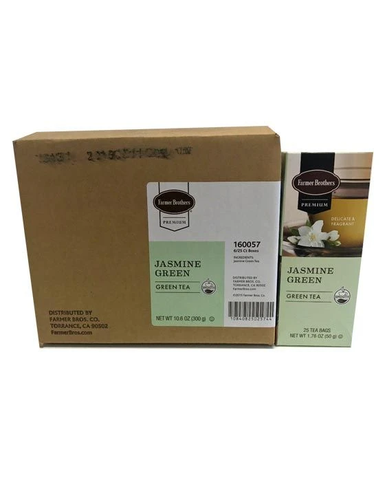 Farmer Brothers Premium Jasmine Green Hot Tea, 6/25 Ct Tea Boxes 1 Farmer Brothers Premium Jasmine Green Hot Tea, 6/25 Ct Tea Boxes
