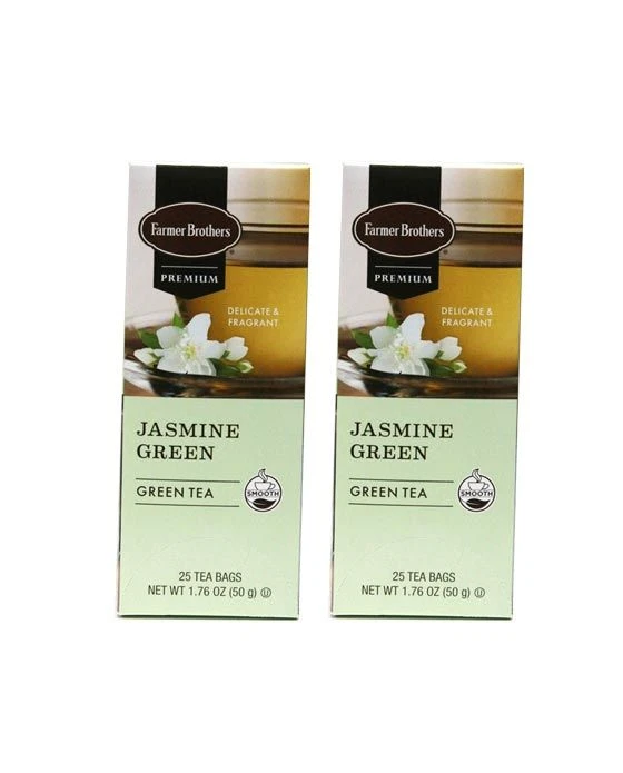 Farmer Brothers Premium Jasmine Green Hot Tea, 2/25 Ct Tea Boxes 1 Farmer Brothers Premium Jasmine Green Hot Tea, 2/25 Ct Tea Boxes