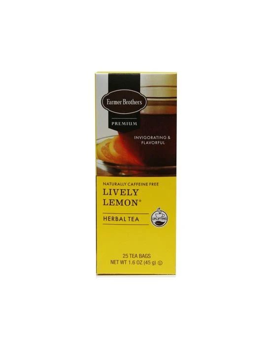 Farmer Brothers Premium: Lively Lemon Hot Tea, 1/25 Ct Tea Box 1 Farmer Brothers Premium: Lively Lemon Hot Tea, 1/25 Ct Tea Box