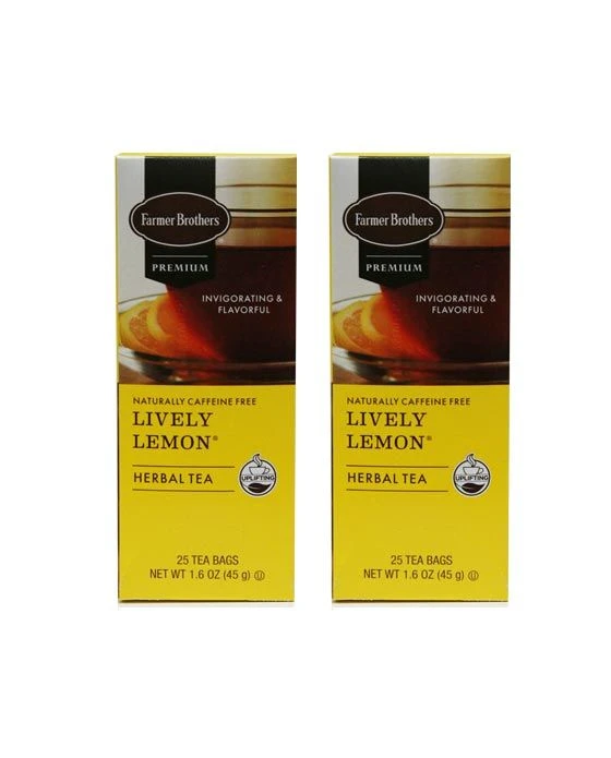 Farmer Brothers Premium: Lively Lemon Hot Tea, 2/25 Ct Tea Boxes 1 Farmer Brothers Premium: Lively Lemon Hot Tea, 2/25 Ct Tea Boxes