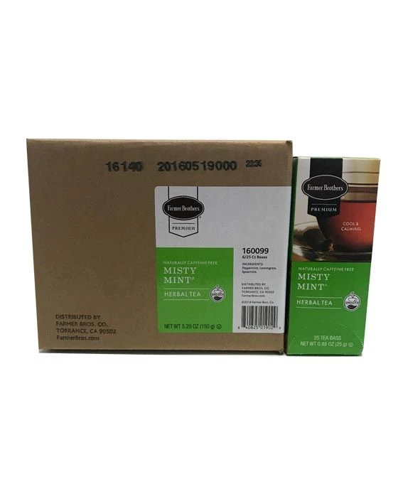 Farmer Brothers Premium: Misty Mint Hot Tea, 6/25 Ct Tea Boxes 1 Farmer Brothers Premium: Misty Mint Hot Tea, 6/25 Ct Tea Boxes