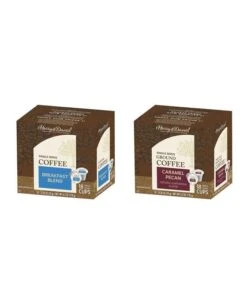 Harry & David Coffee Combo, Breakfast Blend, Caramel Pecan 2/18 Ct Boxes