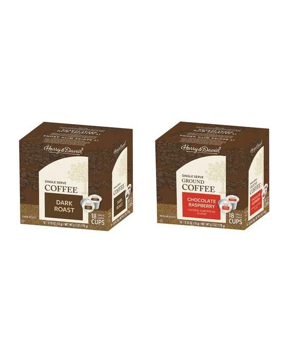 Harry & David Coffee Combo, Dark Roast, Chocolate Raspberry 2/18 Ct Boxes 1 Harry & David Coffee Combo, Dark Roast, Chocolate Raspberry 2/18 Ct Boxes