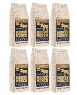 Moose Munch By Harry & David, Butterscotch Caramel Ground Coffee, 6/12 Oz Bags