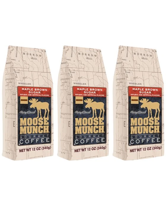 Harry & David Moose Munch Maple Brown Sugar Ground Gourmet Coffee 3 Bags (12 Oz Each) 1 Harry & David Moose Munch Maple Brown Sugar Ground Gourmet Coffee 3 Bags (12 Oz Each)