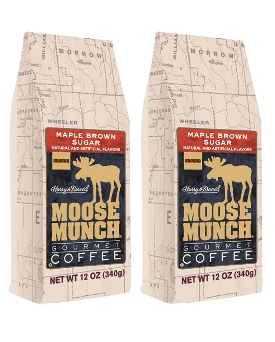Harry & David Moose Munch Maple Brown Sugar Ground Gourmet Coffee 2 Bags 1 Harry & David Moose Munch Maple Brown Sugar Ground Gourmet Coffee 2 Bags