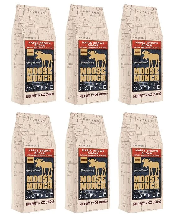 Moose Munch By Harry & David, Maple Brown Sugar Ground Coffee, 6/12 Oz Bags 1 Moose Munch By Harry & David, Maple Brown Sugar Ground Coffee, 6/12 Oz Bags