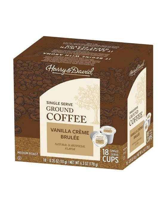 Harry & David Vanilla Creme Brulee Single Serve Coffee, 18 Count Box 1 Harry & David Vanilla Creme Brulee Single Serve Coffee, 18 Count Box