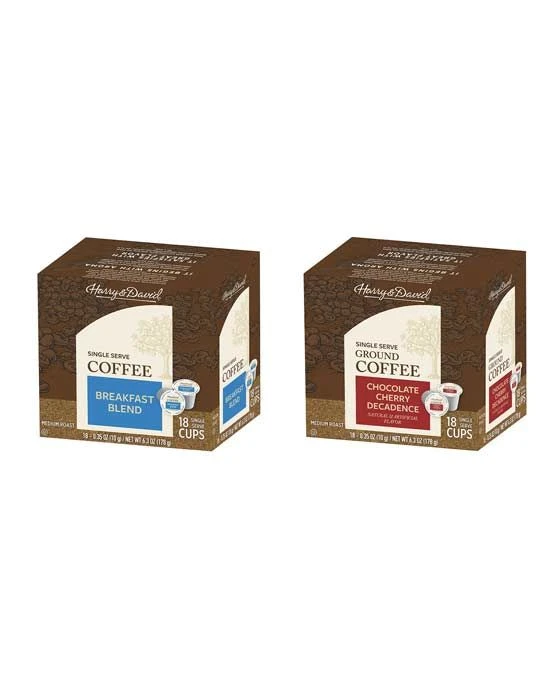 Harry & David Coffee Combo, Breakfast Blend, Chocolate Cherry Decadence 2/18 Ct Box 1 Harry & David Coffee Combo, Breakfast Blend, Chocolate Cherry Decadence 2/18 Ct Box