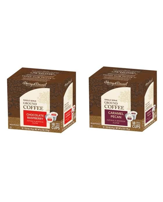 Harry & David Coffee Combo Chocolate Raspberry, Caramel Pecan 2/18 Ct Boxes 1 Harry & David Coffee Combo Chocolate Raspberry, Caramel Pecan 2/18 Ct Boxes