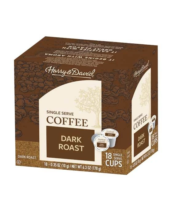 Harry & David Dark Roast Single Serve Coffee, 18 Count Box 1 Harry & David Dark Roast Single Serve Coffee, 18 Count Box