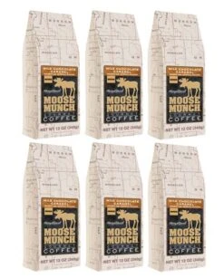 Harry & David Milk Chocolate Caramel Moose Munch Gourmet Ground Coffee 6 Bags
