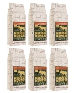 Moose Munch Coffee By Harry & David, Maple Walnut Ground Gourmet Coffee 6 Bags