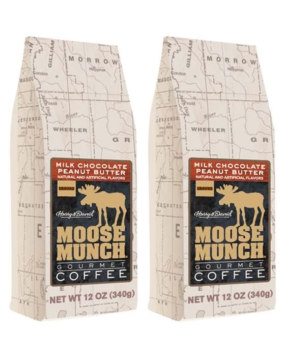 Harry & David Moose Munch Milk Chocolate Peanut Butter Ground Gourmet Coffee 2 Bags 1 Harry & David Moose Munch Milk Chocolate Peanut Butter Ground Gourmet Coffee 2 Bags