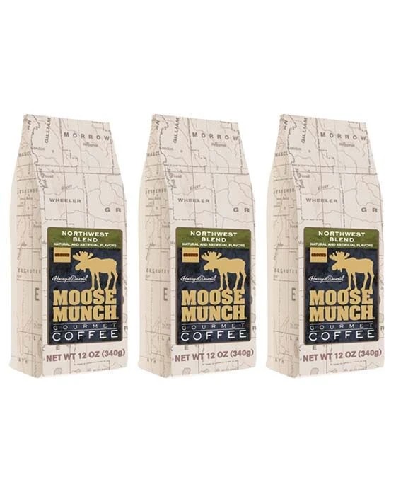 Harry & David Northwest Blend Moose Munch Ground Coffee - 3 Bags(12 Oz Each) 1 Harry & David Northwest Blend Moose Munch Ground Coffee - 3 Bags(12 Oz Each)