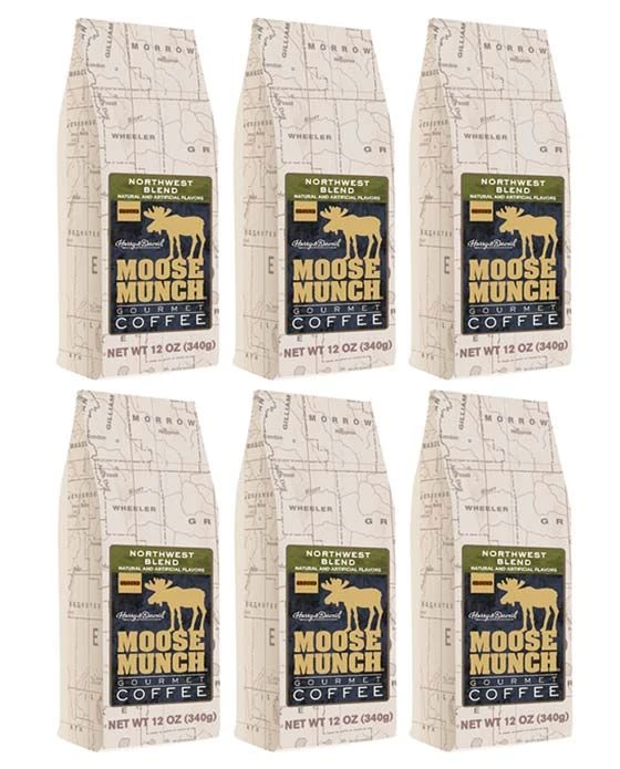 Harry & David Northwest Blend Moose Munch Ground Coffee - 6 Bags(12 Oz Each) 1 Harry & David Northwest Blend Moose Munch Ground Coffee - 6 Bags(12 Oz Each)