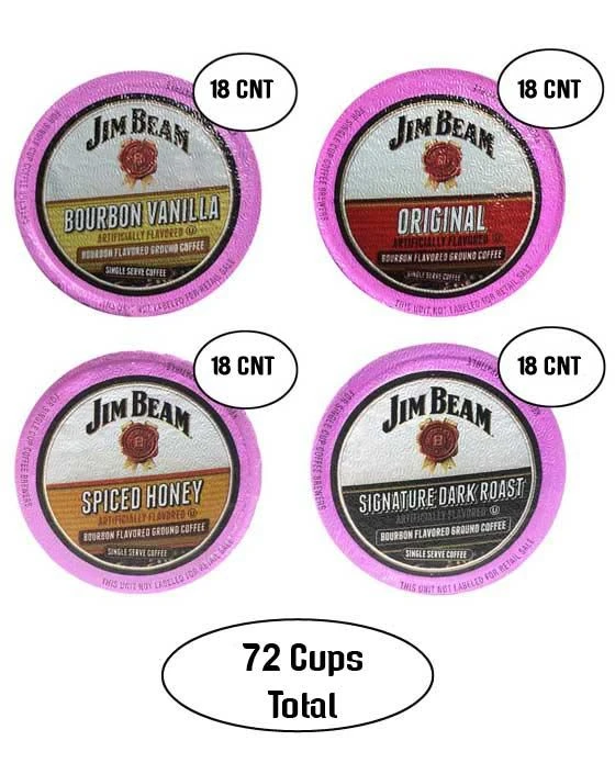 Jim Beam Coffee Single Serve Cups, Assorted Flavors,18 Cups Each 1 Jim Beam Coffee Single Serve Cups, Assorted Flavors,18 Cups Each