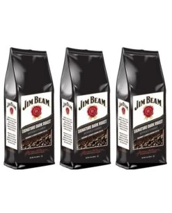 Jim Beam Signature Dark Roast Bourbon Flavored Ground Coffee, 3 Bags (12 Oz Ea.)