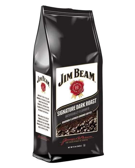 Jim Beam Signature Dark Roast Bourbon Flavored Ground Coffee, 1 Bag (12 Oz) 1 Jim Beam Signature Dark Roast Bourbon Flavored Ground Coffee, 1 Bag (12 Oz)
