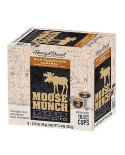 Moose Munch Coffee By Harry & David, Milk Chocolate Caramel, 18 Count Box