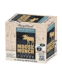 Moose Munch Single Serve Coffee By Harry & David, Maple Vanilla, 18 Count Box