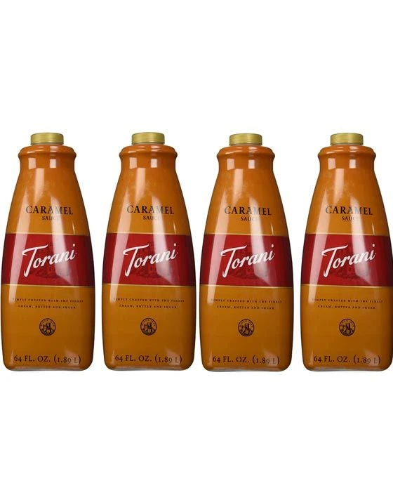 Torani Caramel Sauce, 4 Bottles/64 Oz Ea. Free Pump Included 1 Torani Caramel Sauce, 4 Bottles/64 Oz Ea. Free Pump Included