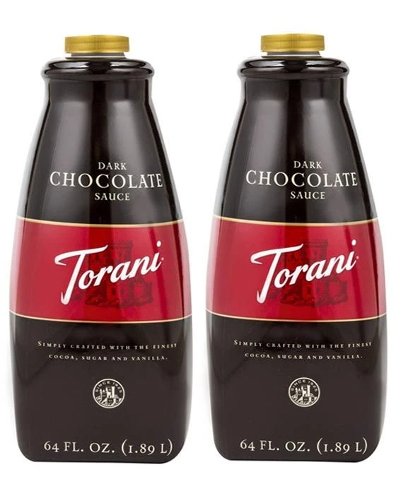 Torani Dark Chocolate Sauce, 2 Bottles/64 Oz Ea. Free Pump Included 1 Torani Dark Chocolate Sauce, 2 Bottles/64 Oz Ea. Free Pump Included