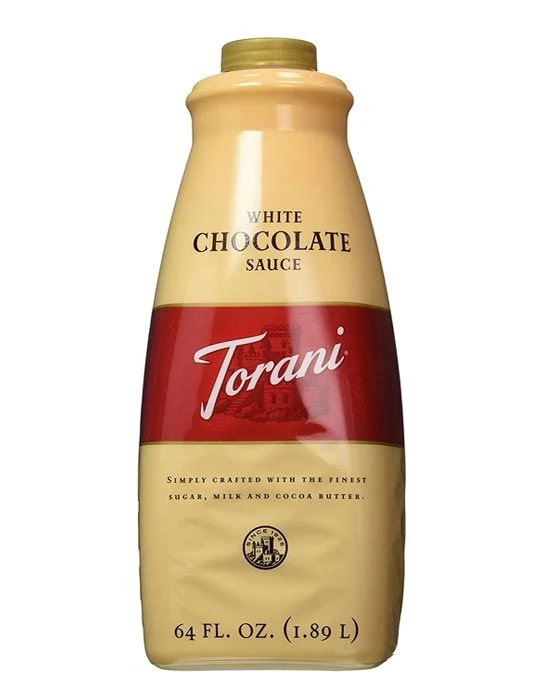 Torani White Chocolate Sauce, 1 Bottle/64 Oz Free Pump Included 1 Torani White Chocolate Sauce, 1 Bottle/64 Oz Free Pump Included