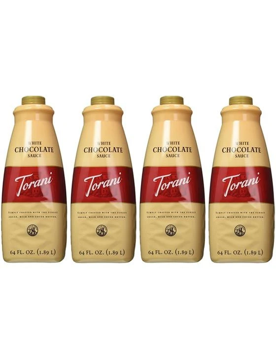 Torani White Chocolate Sauce, 4 Bottles/64 Oz Ea. Free Pump Included 1 Torani White Chocolate Sauce, 4 Bottles/64 Oz Ea. Free Pump Included