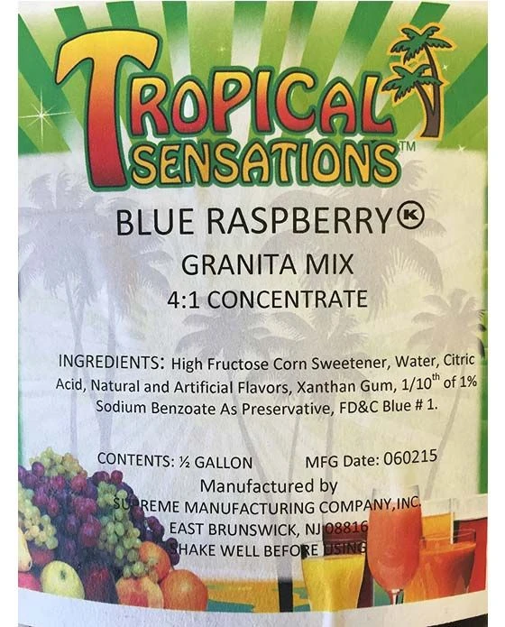 Tropical Sensations - Blue Raspbery Granita Mix, 6 Bottles 64 Oz Each 1 Tropical Sensations - Blue Raspbery Granita Mix, 6 Bottles 64 Oz Each