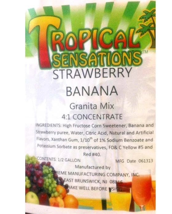 Tropical Sensations - Strawberry Banana Granita Mix, 6 Bottles 64 Oz Ea 1 Tropical Sensations - Strawberry Banana Granita Mix, 6 Bottles 64 Oz Ea