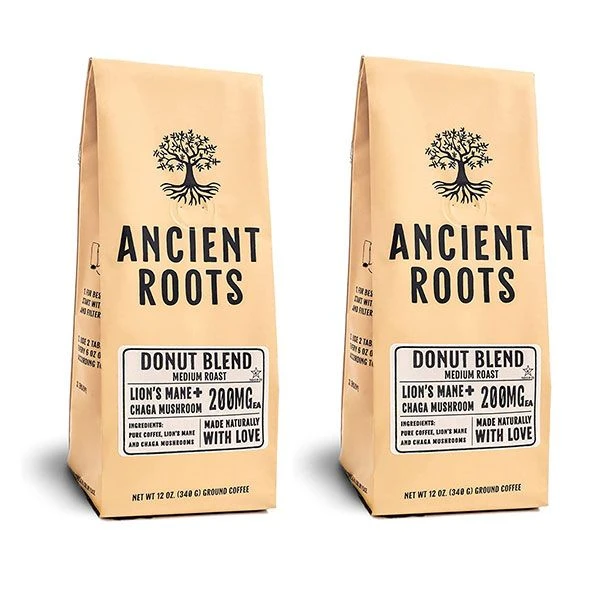 Ancient Roots Donut Shop Flavored Mushroom CoffeeBy Corim Premium Blends 2/12 Oz Bags 1 Ancient Roots Donut Shop Flavored Mushroom CoffeeBy Corim Premium Blends 2/12 Oz Bags