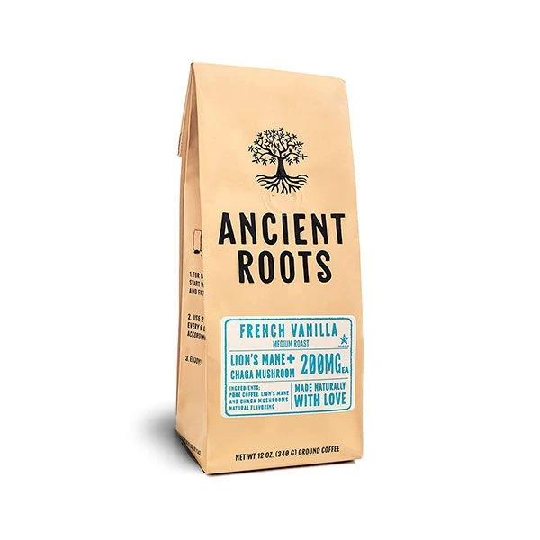 Ancient Roots French Vanilla Flavored Mushroom Coffee - French Vanilla Coffee By Corim Premium Blends (12 Ounces) 1 Ancient Roots French Vanilla Flavored Mushroom Coffee - French Vanilla Coffee By Corim Premium Blends (12 Ounces)