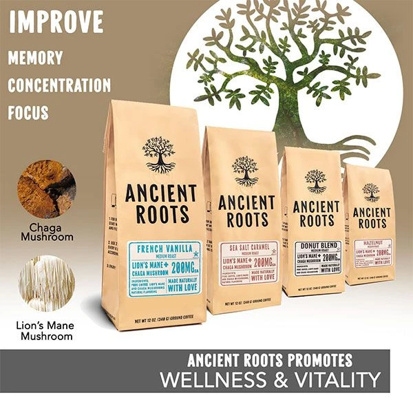 Ancient Roots Donut Shop Flavored Mushroom CoffeeBy Corim Premium Blends 2/12 Oz Bags 3 Ancient Roots Donut Shop Flavored Mushroom CoffeeBy Corim Premium Blends 2/12 Oz Bags - Image 3