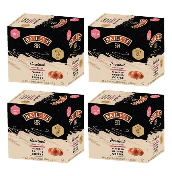 Baileys Bailey's, Hazelnut Irish Cream Flavored Coffee, 4/18 Single Serve Cups 1 Baileys Bailey's, Hazelnut Irish Cream Flavored Coffee, 4/18 Single Serve Cups