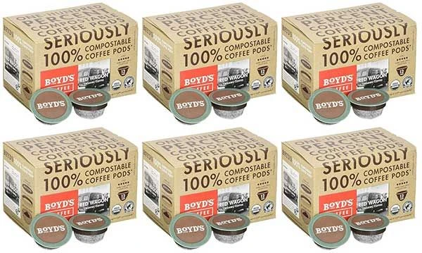 Boyd's Coffee Organic Red Wagon Coffee - Dark Roast - Single Serve Pods (72 Ct) 1 Boyd's Coffee Organic Red Wagon Coffee - Dark Roast - Single Serve Pods (72 Ct)