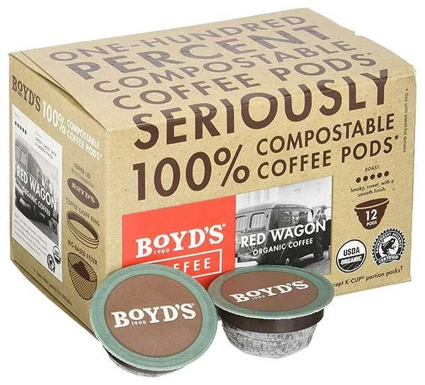 Boyd's Coffee Organic Red Wagon Coffee - Dark Roast - Single Serve Pods (72 Ct) 2 Boyd's Coffee Organic Red Wagon Coffee - Dark Roast - Single Serve Pods (72 Ct) - Image 2