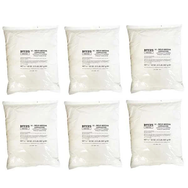 Superior Boyds Hi-Rev Mocha Cappuccino Mix 6 Bags (2 Lbs Ea) 1 Superior Boyds Hi-Rev Mocha Cappuccino Mix 6 Bags (2 Lbs Ea)