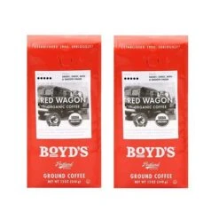 Boyd's Organic Red Wagon Coffee - Ground Dark Roast - 12-Oz 2 Bags