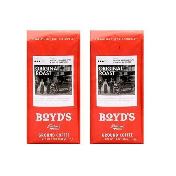 Boyd's Original Roast Coffee - Ground Medium Roast - 2 Bags (12 Oz Each) 1 Boyd's Original Roast Coffee - Ground Medium Roast - 2 Bags (12 Oz Each)