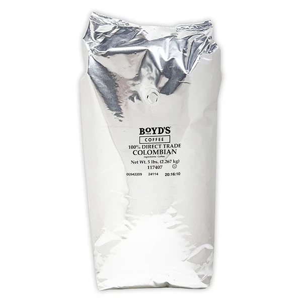 Boyd's Direct Trade 100% Colombian Whole Bean Coffee, Light Roast, 5lb Bag – Smooth, Bright, & Sweet Acidity 1 Boyd's Direct Trade 100% Colombian Whole Bean Coffee, Light Roast, 5lb Bag – Smooth, Bright, & Sweet Acidity