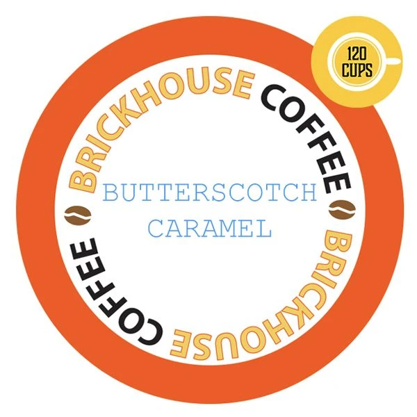 Brickhouse Butterscotch Caramel Flavored Coffee, 120 Count, Single Serve Pods 1 Brickhouse Butterscotch Caramel Flavored Coffee, 120 Count, Single Serve Pods